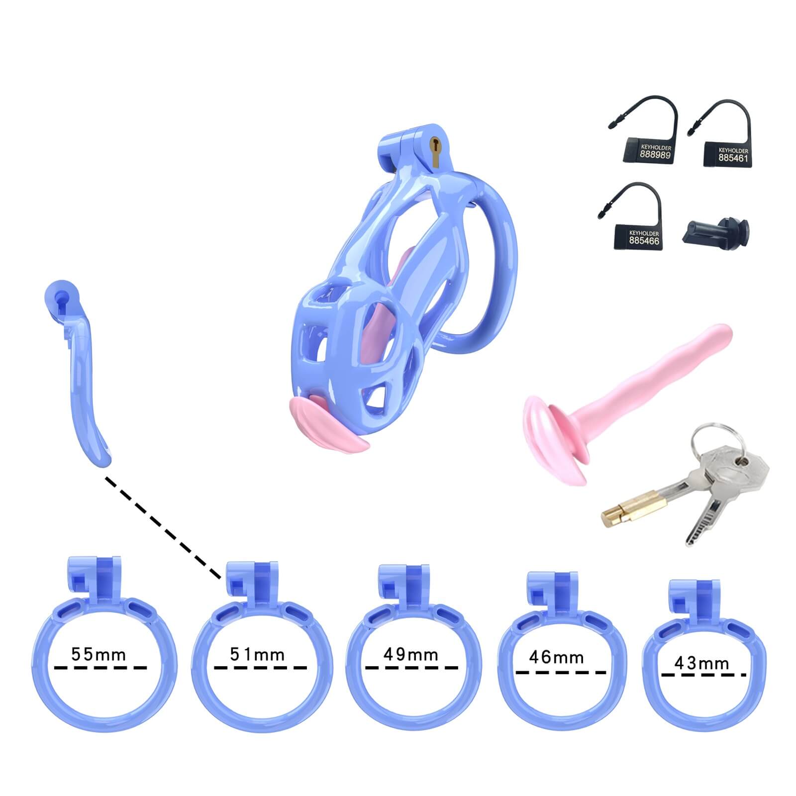 Blue Cobra Small Chastity Kit With Urethral