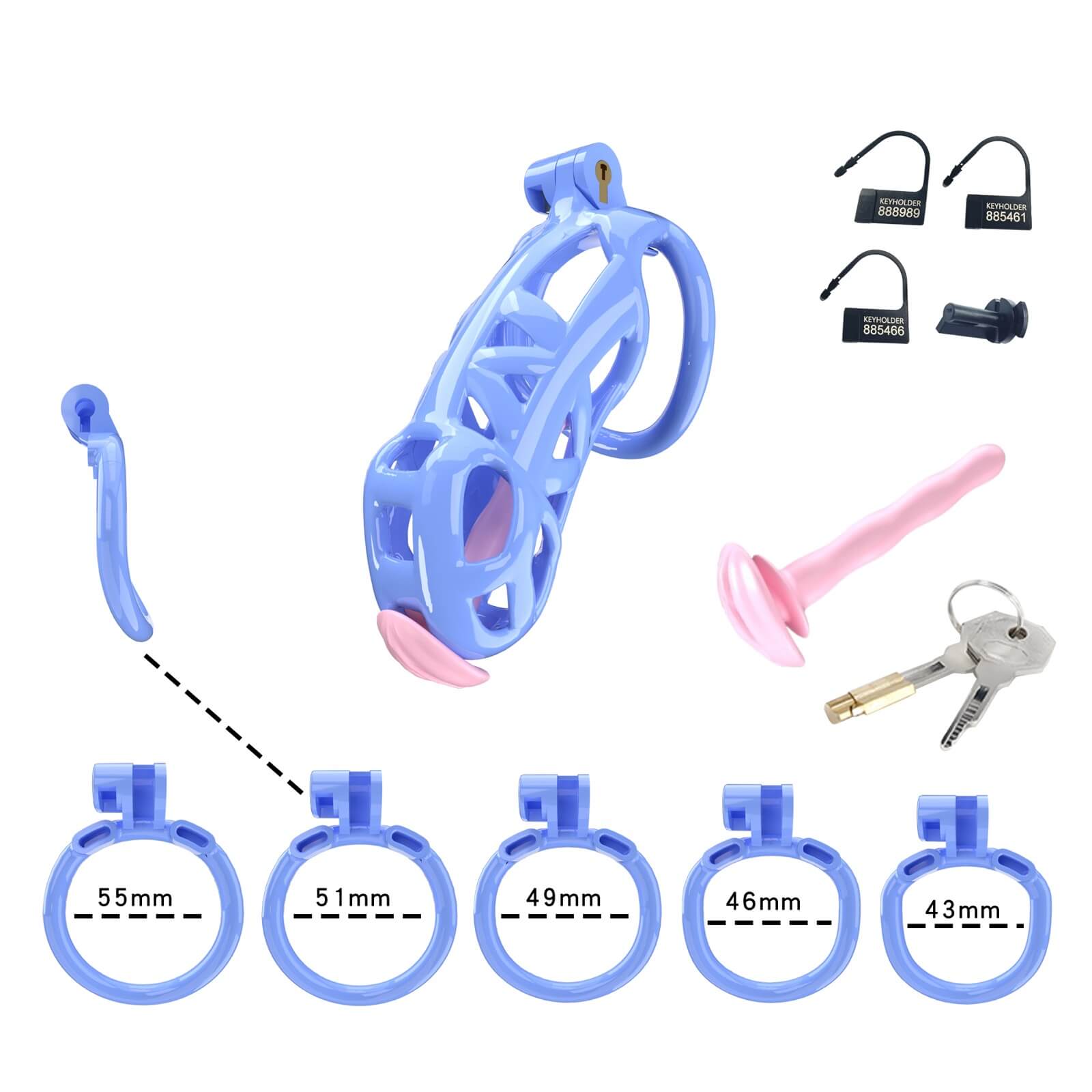 Blue Cobra Maxi Chastity Kit With Urethral