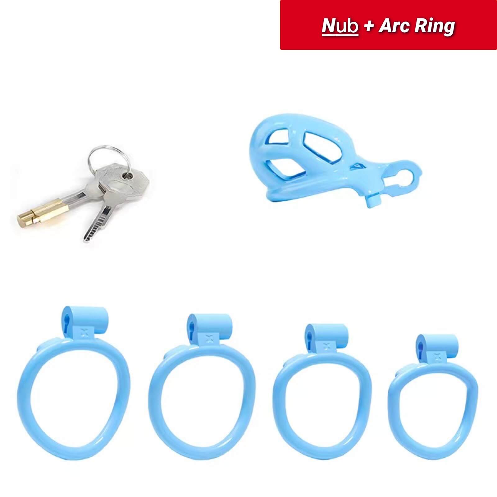Nub Blue Cobra Male Chastity Cage