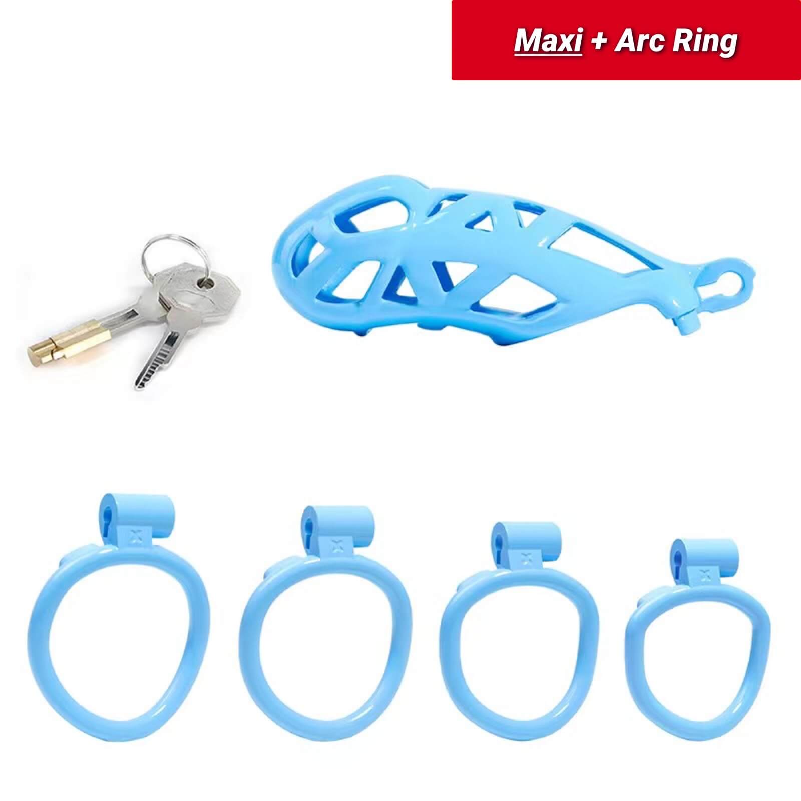 Maxi Blue Cobra Male Chastity Cage