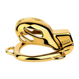 Golden Short Smooth Stainless Steel Cobra Chastity Cage
