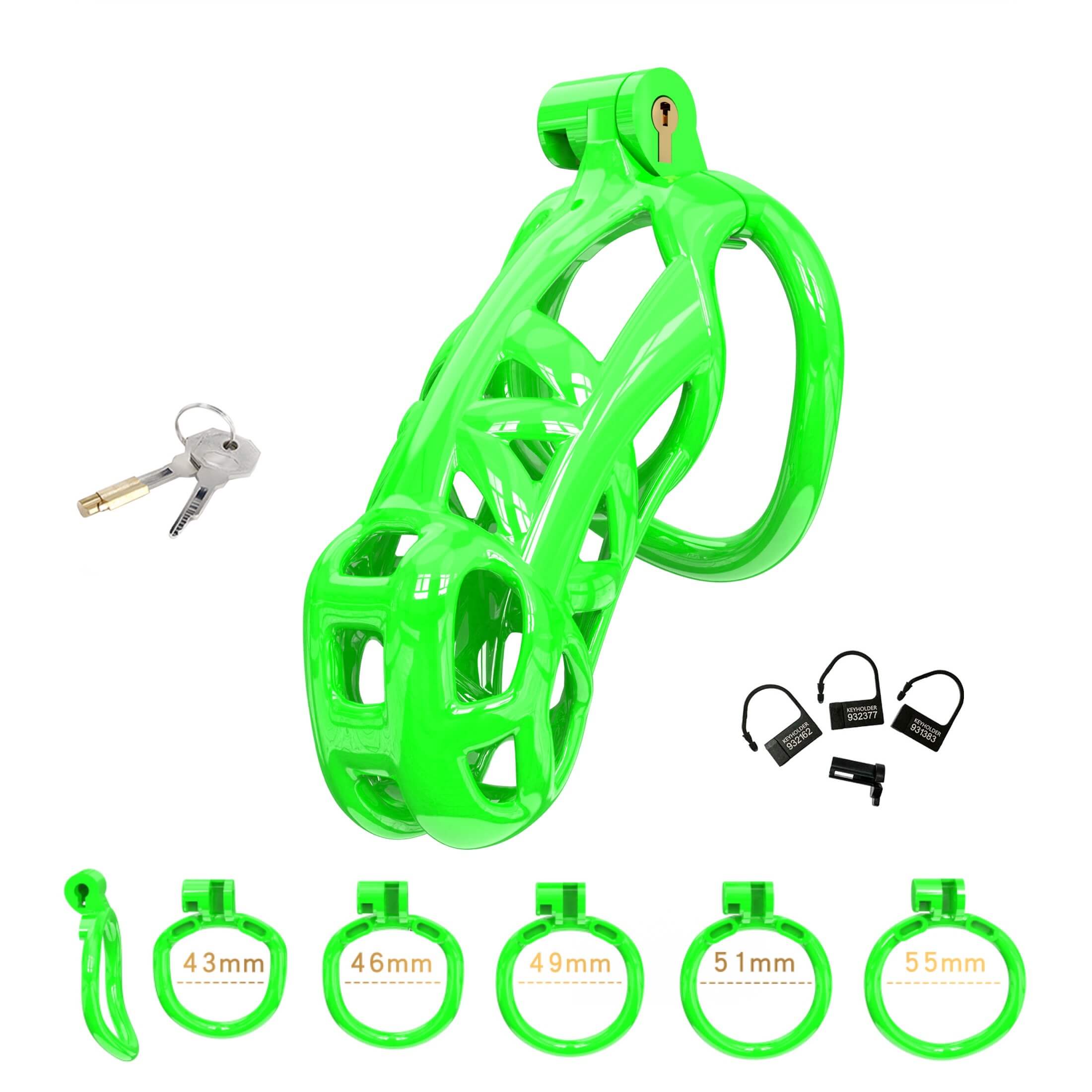 Maxi Green Cobra Male Chastity Cage