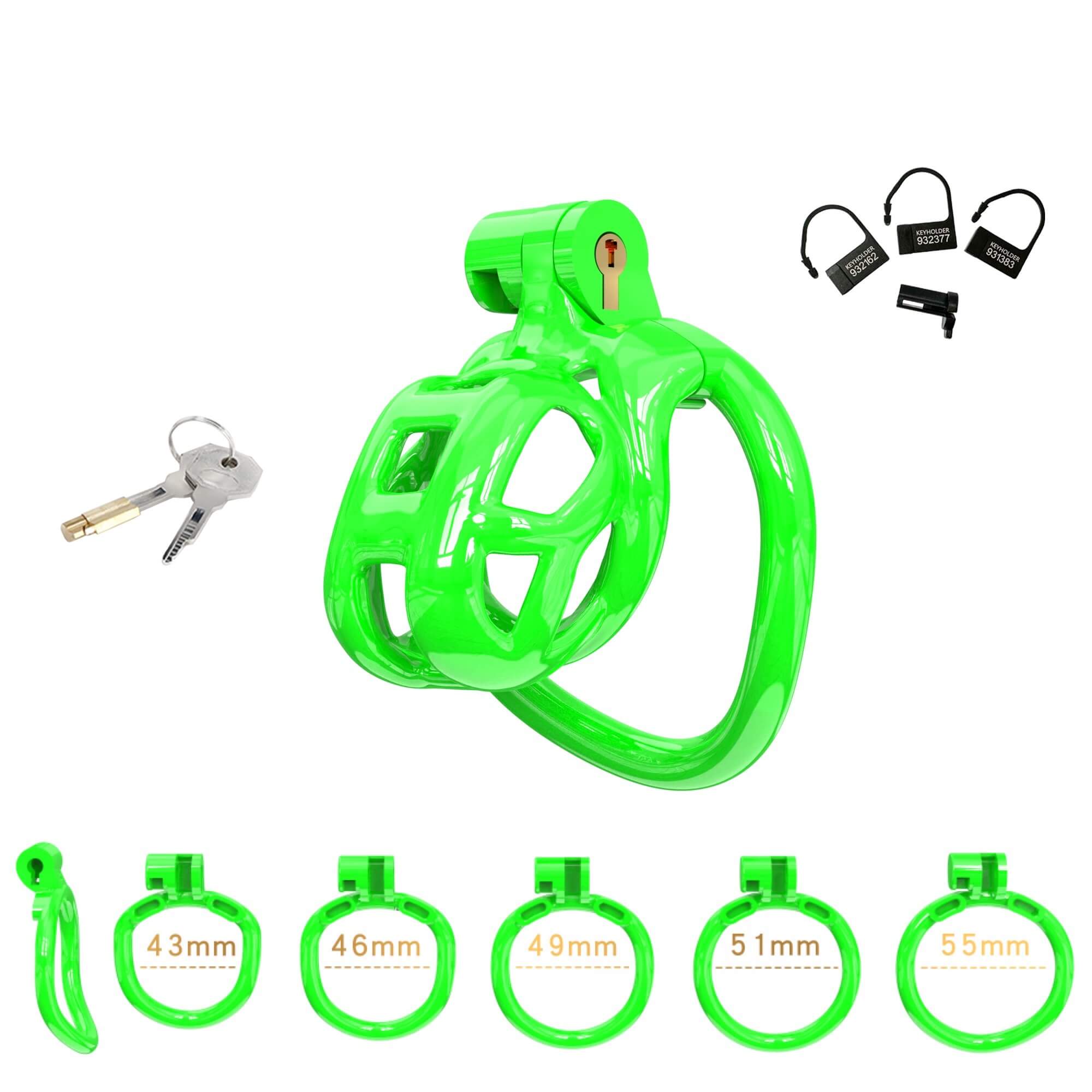 Nub Green Cobra Male Chastity Cage