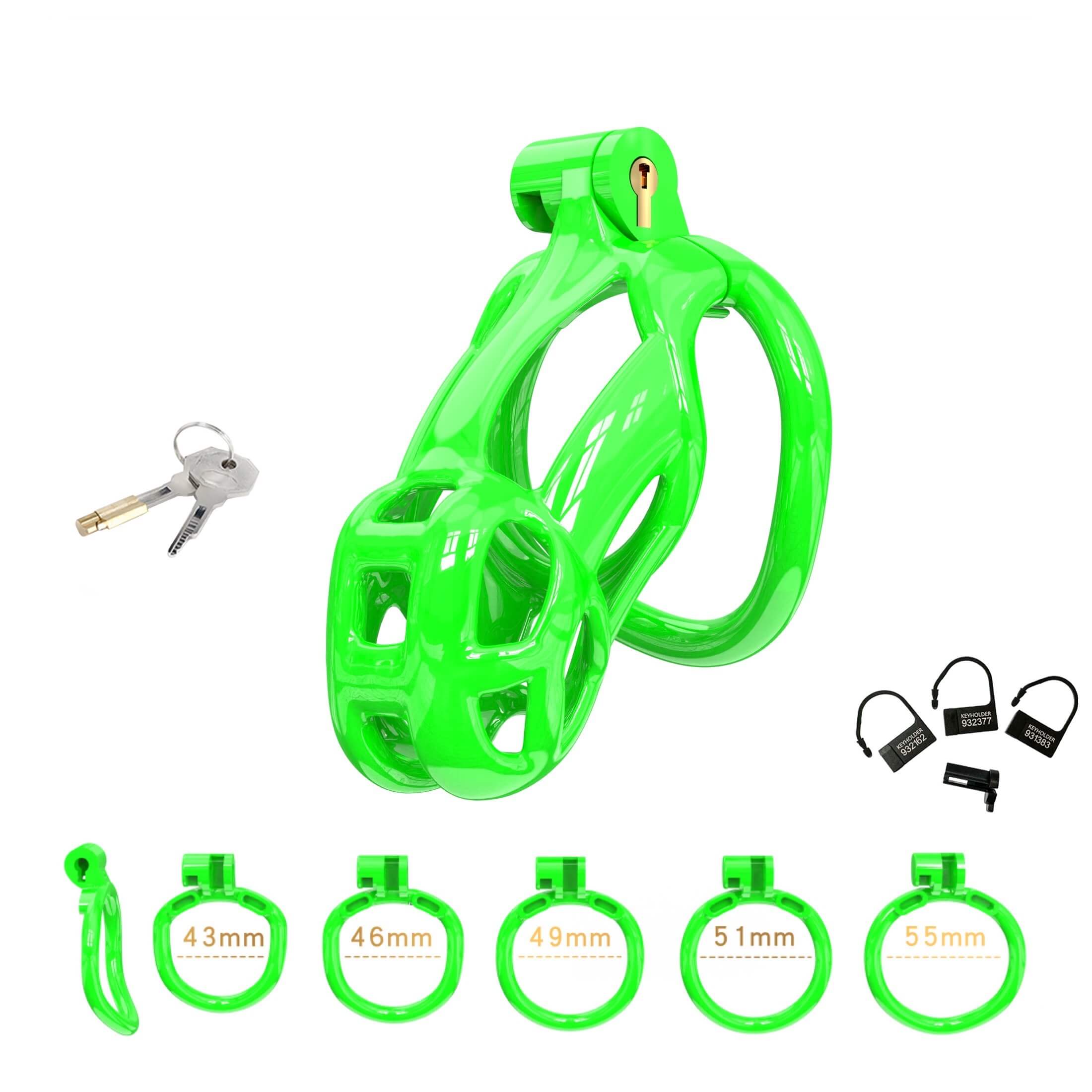 Small Green Cobra Male Chastity Cage