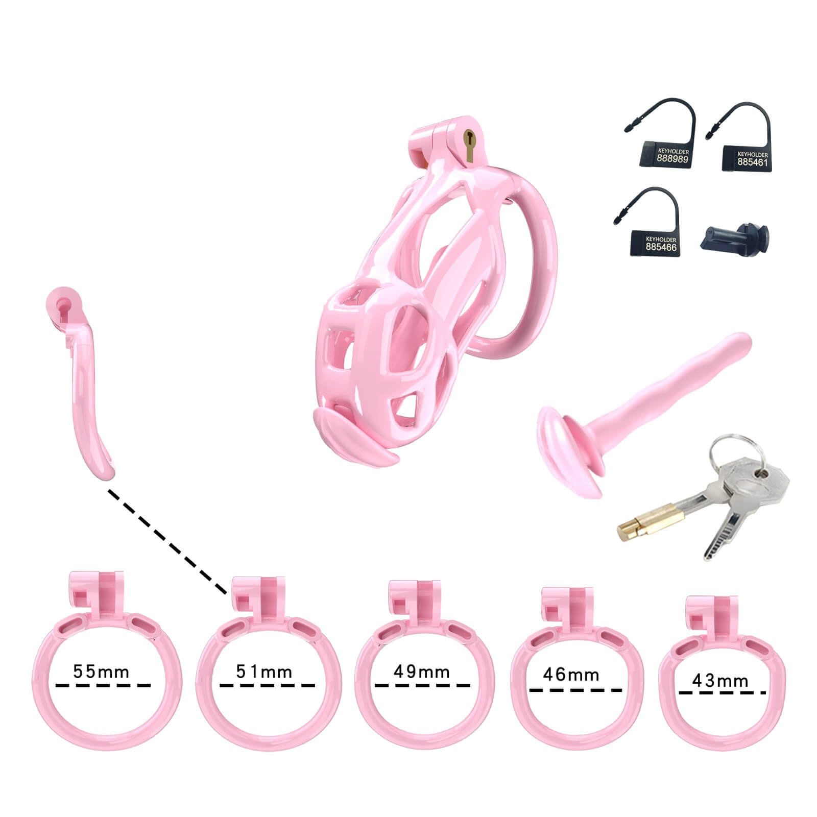 Pink Cobra Small Chastity Kit With Urethral