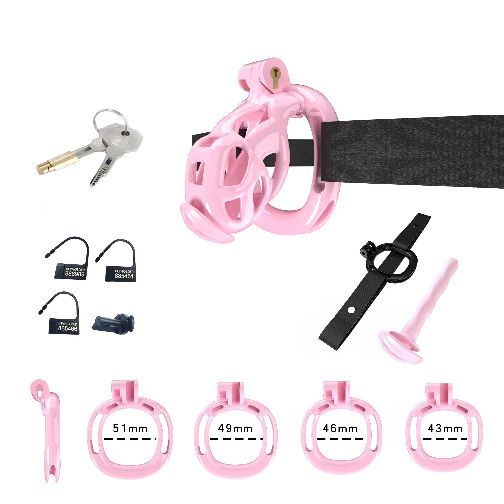 Pink Cobra Chastity Nano Kit With Belt And Urethral