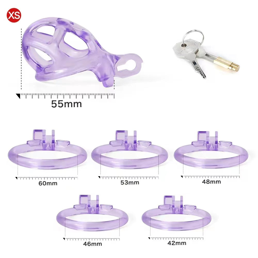 Ice Vision Purple Cobra Chastity Cage Type XS