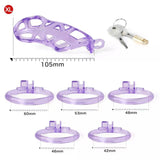 Ice Vision Purple Cobra Chastity Cage Type XL