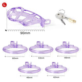 Ice Vision Purple Cobra Chastity Cage Type L