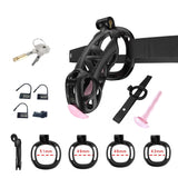 Black Cobra Chastity Maxi Kit With Belt And Urethral