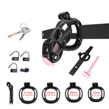 Black Cobra Chastity Standard Kit With Belt And Urethral