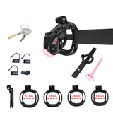 Black Cobra Chastity Nano Kit With Belt And Urethral