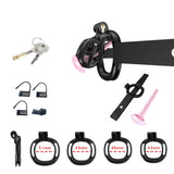 Black Cobra Chastity Nub Kit With Belt And Urethral