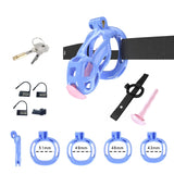 Blue Cobra Chastity Small Kit With Belt And Urethral