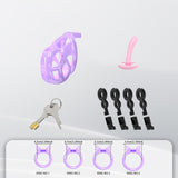 Invisible Purple Cobra Chastity Cage With Silicone Ring 9