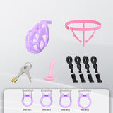 Invisible Purple Cobra Chastity Cage With Silicone Ring 9