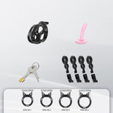 Invisible Black Cobra Chastity Cage With Silicone Ring 1