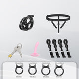 Invisible Black Cobra Chastity Cage With Silicone Ring 3