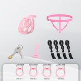 Invisible Pink Cobra Chastity Cage With Silicone Ring 3