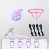 Invisible Purple Cobra Chastity Cage With Silicone Ring 45