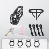 Invisible Black Cobra Chastity Cage With Silicone Ring 61