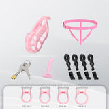 Invisible Pink Cobra Chastity Cage With Silicone Ring 7