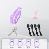 Invisible Purple Cobra Chastity Cage With Silicone Ring 4