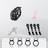 Invisible Black Cobra Chastity Cage With Silicone Ring 5