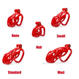 Maxi Cobra Male Chastity Cage with 4 Rings Red
