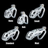 Maxi Silver Cobra Male Chastity Cage With 4 Rings