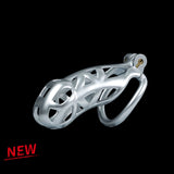 Maxi Silver Cobra Male Chastity Cage With 4 Rings