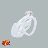 Small White Cobra Male Chastity Cage With 4 Rings